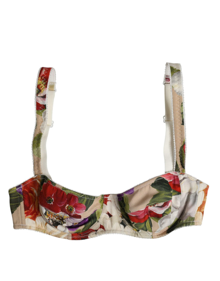 Women’s Dolce &amp; Gabbana Beige Floral Balconcino Underwired Bra Underwear