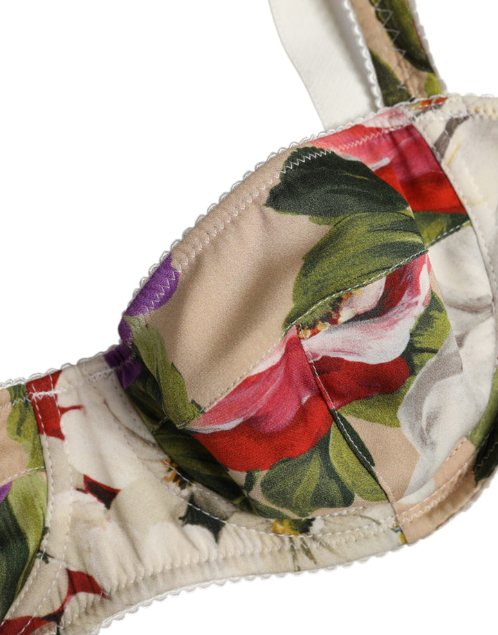 Women’s Dolce &amp; Gabbana Beige Floral Balconcino Underwired Bra Underwear