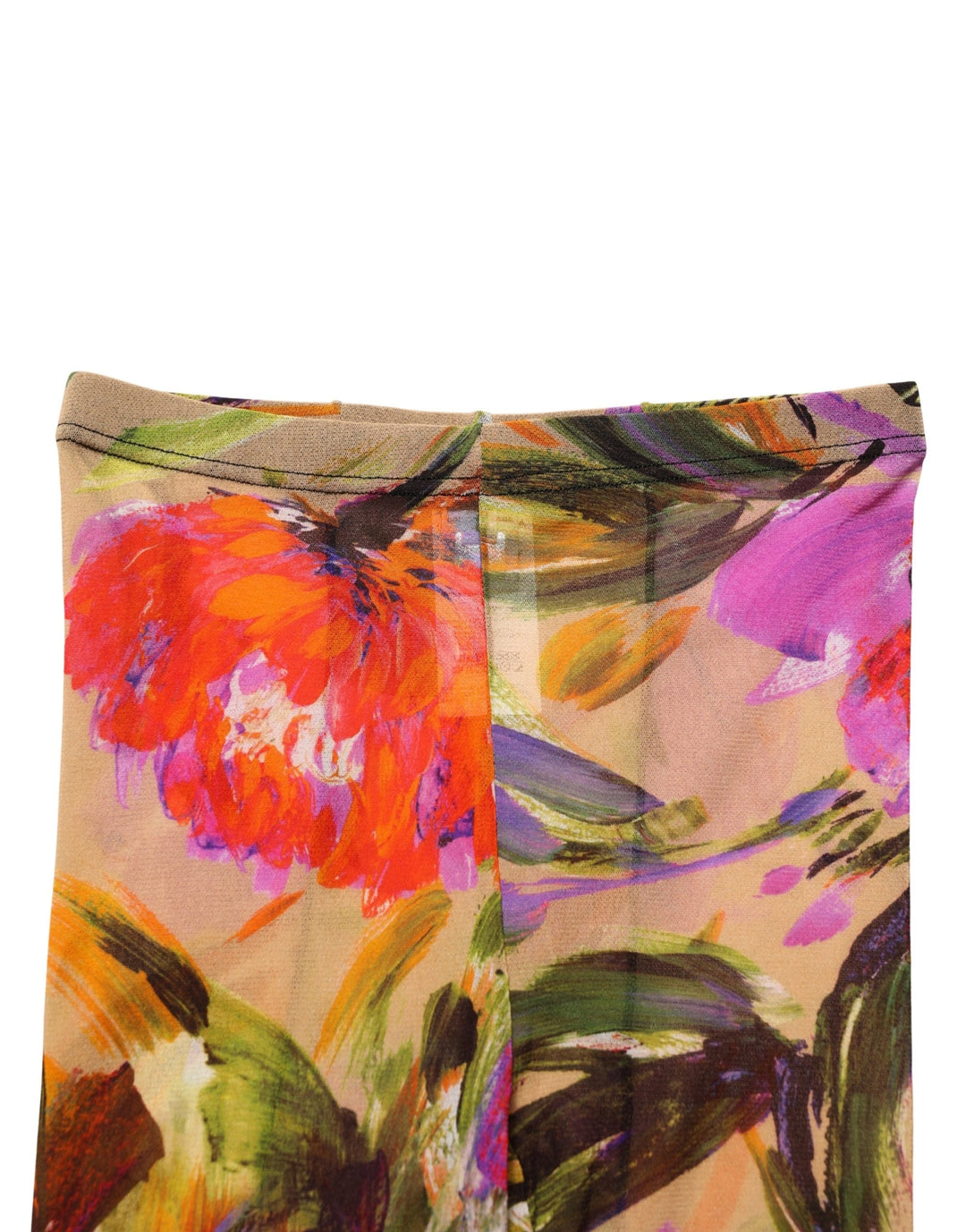 Women’s Dolce &amp; Gabbana Beige Floral Print Tights Sheer Stockings Socks