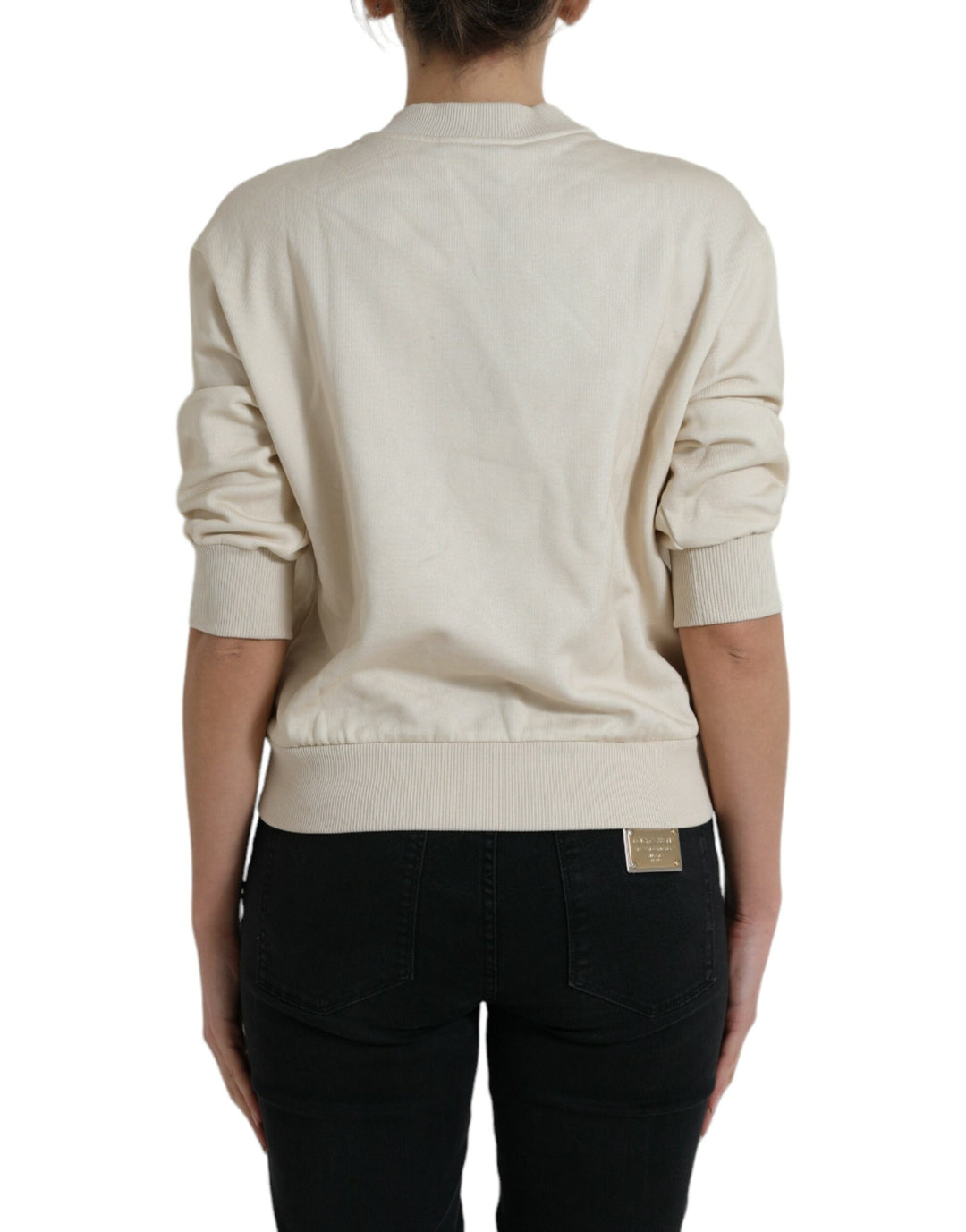 Women’s Dolce &amp; Gabbana Beige Jungle Printed Cotton Pullover Sweater
