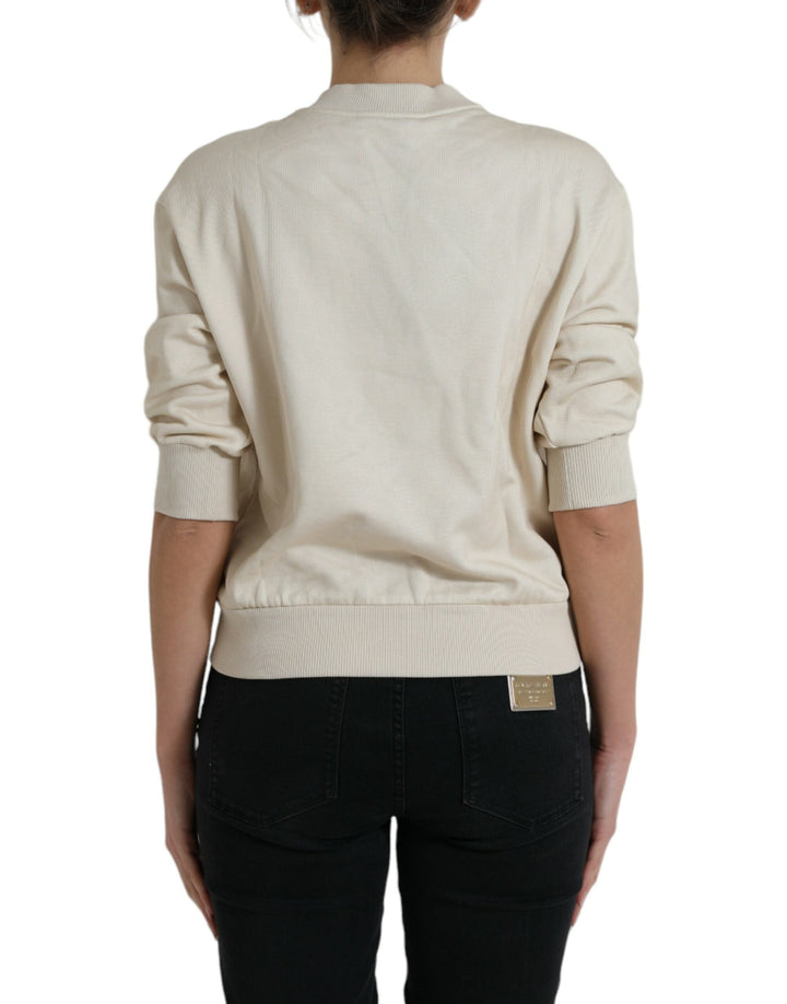 Women’s Dolce &amp; Gabbana Beige Jungle Printed Cotton Pullover Sweater