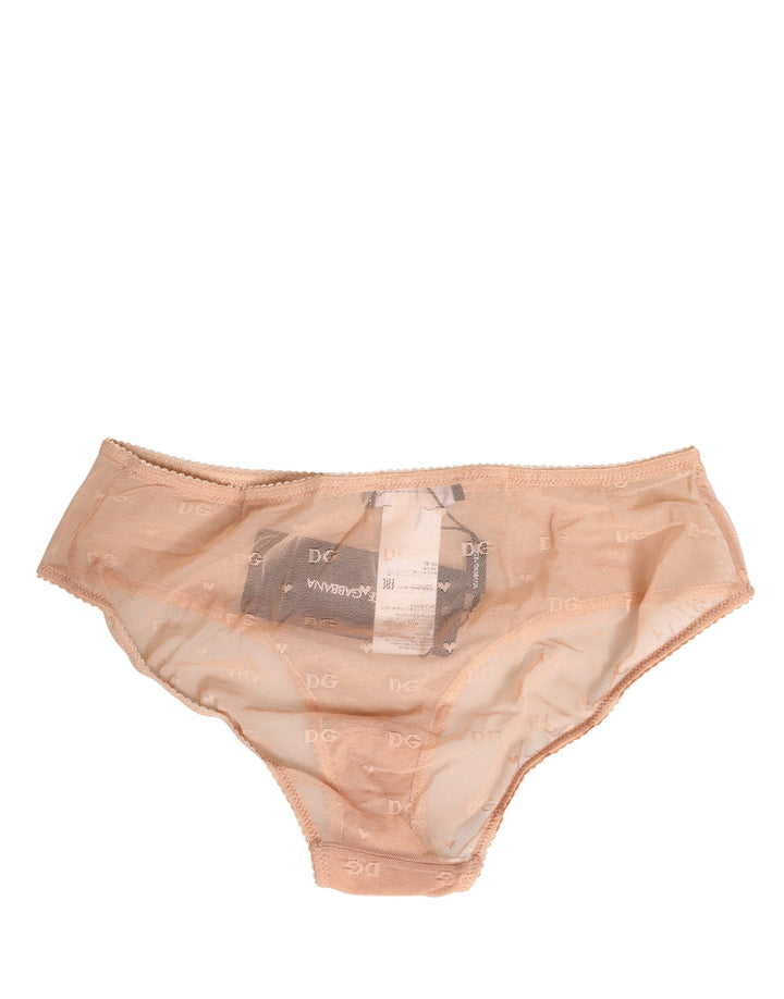 Women’s Dolce &amp; Gabbana Beige Lace Cheekini Lingerie Panty Brief Underwear