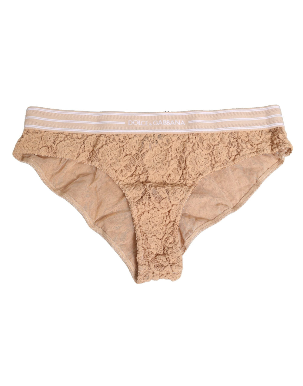 Women’s Dolce & Gabbana Beige Lace Nylon High Waist Panty Underwear