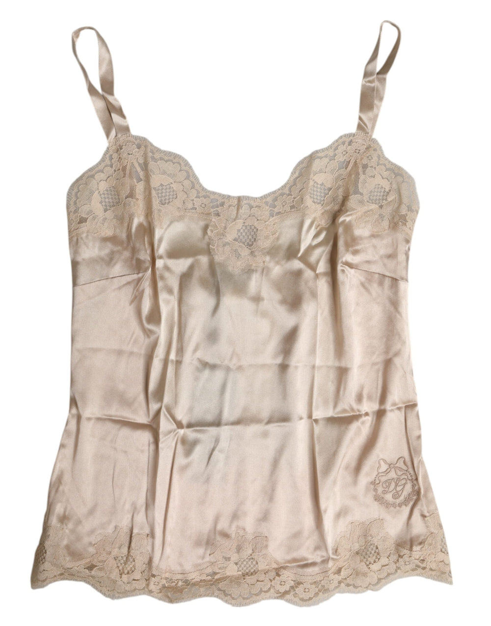 Women’s Dolce & Gabbana Beige Lace Silk Satin Tank Lingerie Underwear
