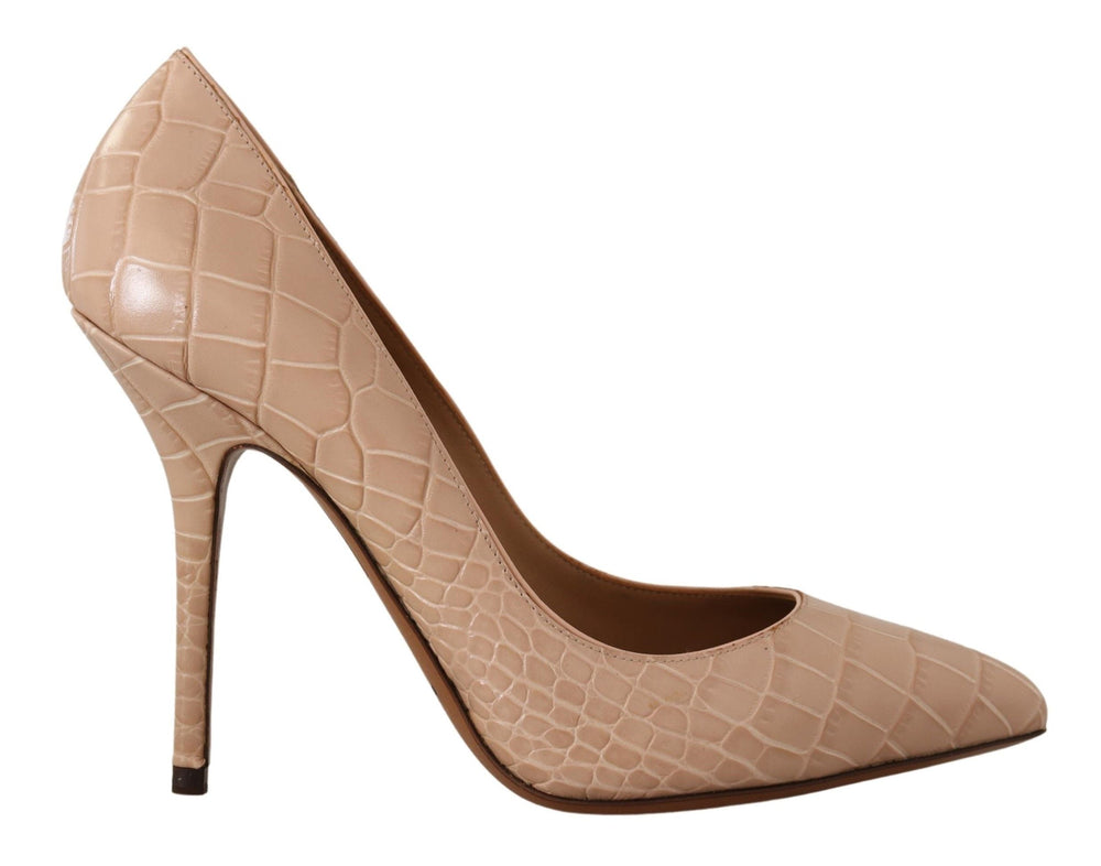 Women’s Dolce & Gabbana Beige Leather Bellucci Heels Pumps Shoes