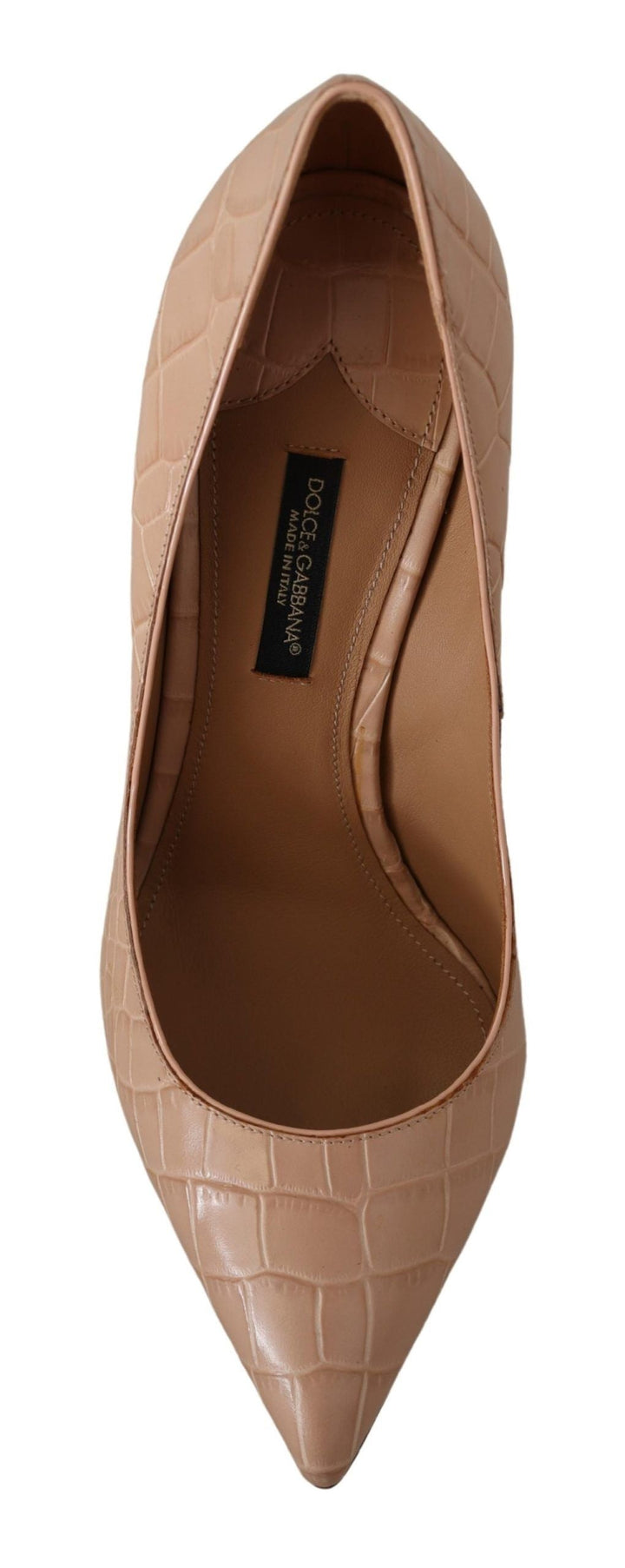 Women’s Dolce &amp; Gabbana Beige Leather Bellucci Heels Pumps Shoes