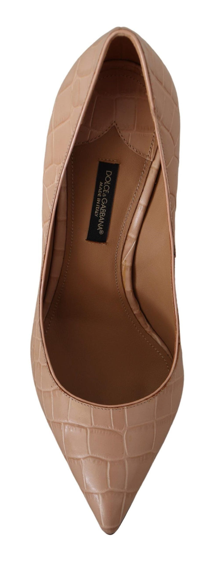 Women’s Dolce &amp; Gabbana Beige Leather Bellucci Heels Pumps Shoes
