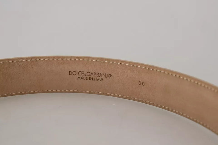 Women’s Dolce &amp; Gabbana Beige Leather Crystal Buckle Women Belt