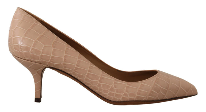 Women’s Dolce &amp; Gabbana Beige Leather Pointed Heels Pumps Shoes