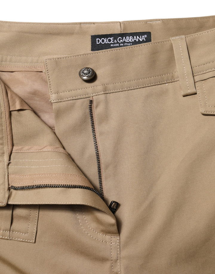 Dolce &amp; Gabbana Beige Mid Waist Cargo Tapered Pants