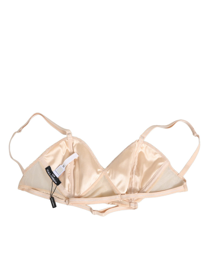 Women’s Dolce &amp; Gabbana Beige Nylon Triangle Soft Cup Brassiere Underwear