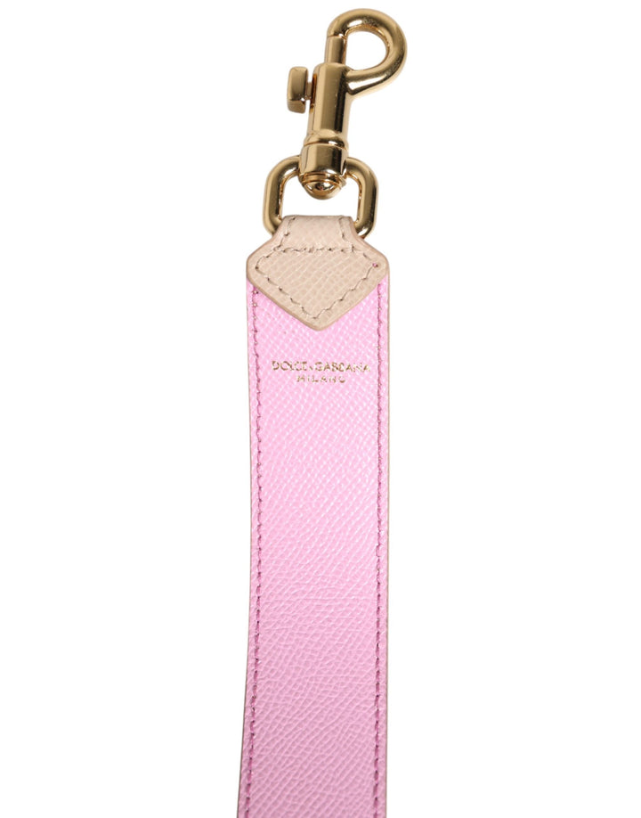 Women’s Dolce &amp; Gabbana Beige Pink Leather Handbag Accessory Shoulder Strap