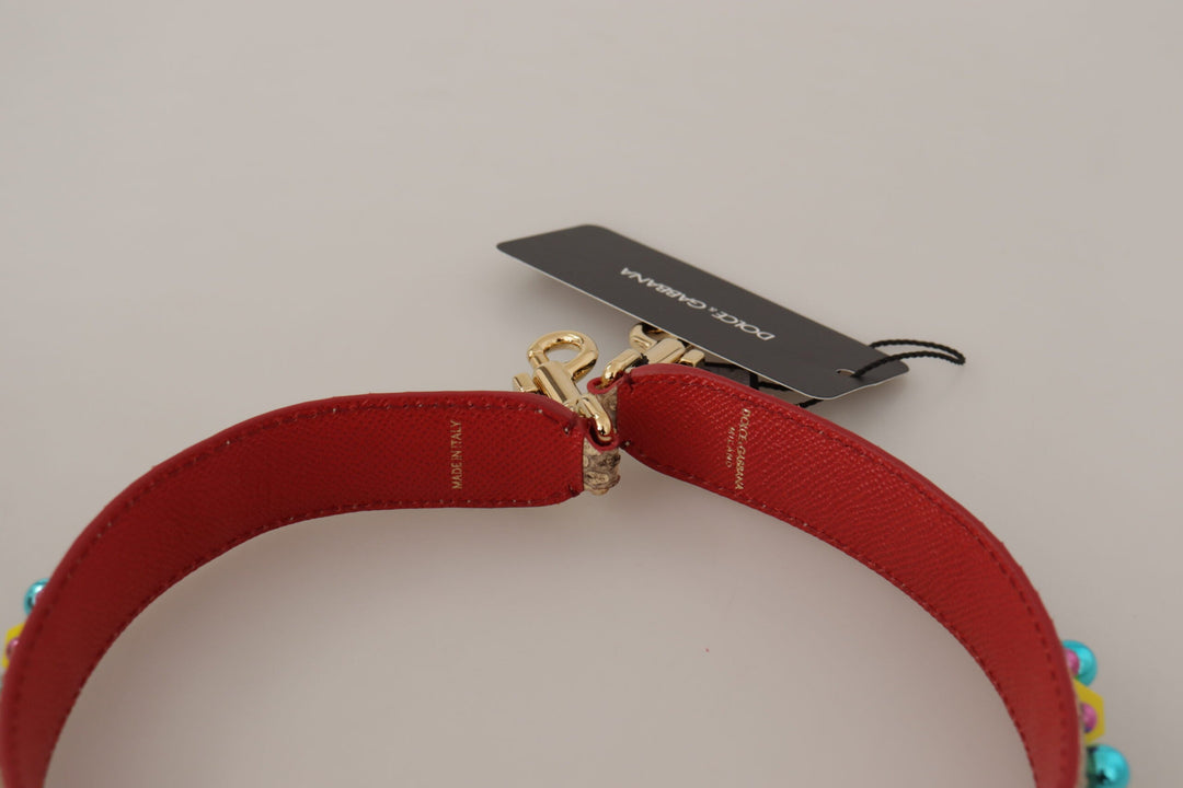 Women’s Dolce &amp; Gabbana Beige Python Leather Crystals Shoulder Strap