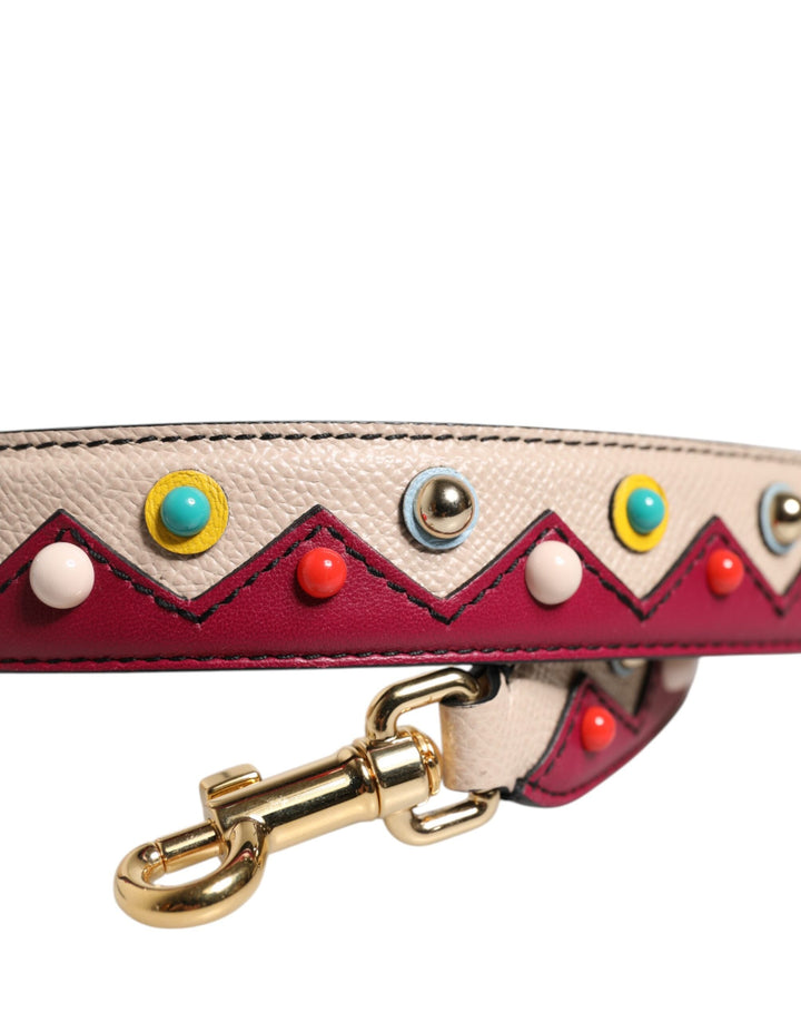 Women’s Dolce &amp; Gabbana Beige Red Leather Handbag Accessory Shoulder Strap