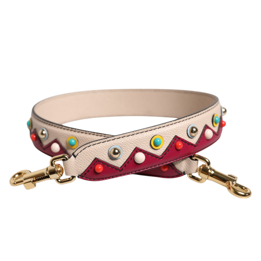 Women’s Dolce &amp; Gabbana Beige Red Leather Handbag Accessory Shoulder Strap