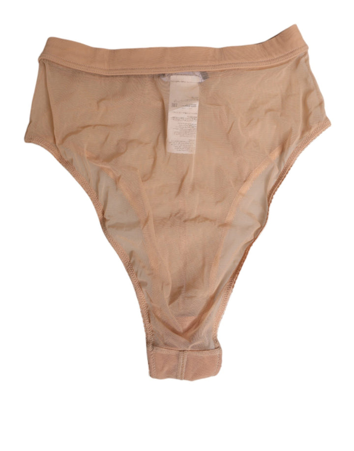 Women’s Dolce &amp; Gabbana Beige Sheer Mesh High Waist Briefs Underwear