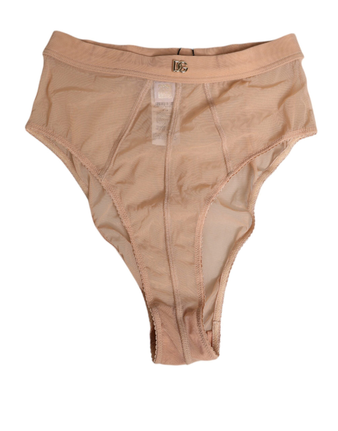 Women’s Dolce &amp; Gabbana Beige Sheer Mesh High Waist Briefs Underwear