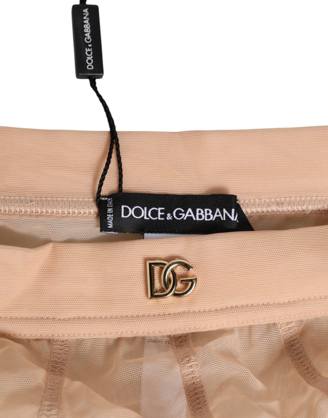Women’s Dolce &amp; Gabbana Beige Sheer Mesh High Waist Panty Underwear