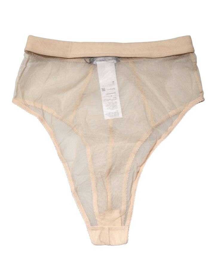 Women’s Dolce &amp; Gabbana Beige Silk Blend High Waist Brief Panty Underwear