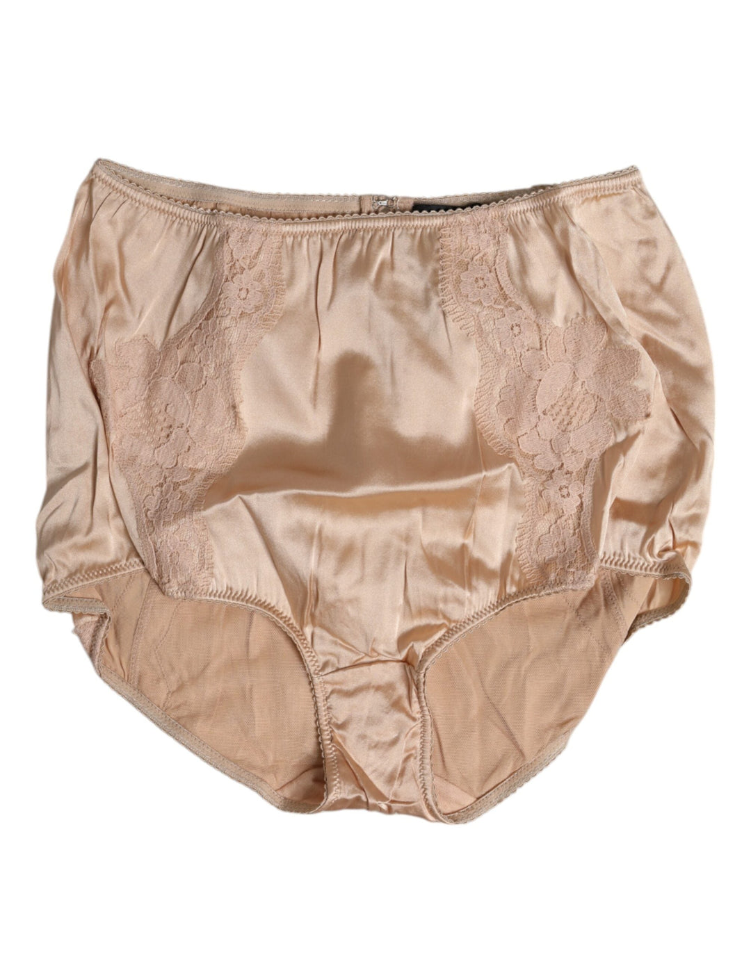 Women’s Dolce &amp; Gabbana Beige Silk Lace High Waist Bikini Panty Underwear