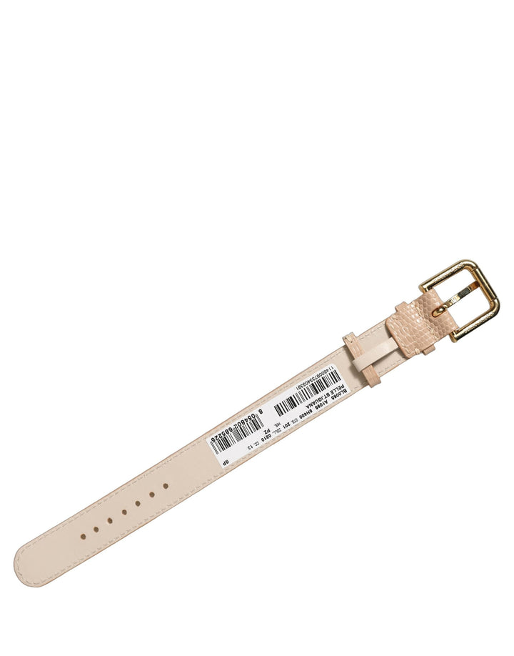 Women’s Dolce &amp; Gabbana Beige Textured Leather Gold Buckle Belt Strap Bracelet