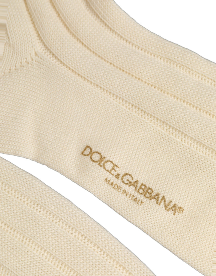 Women’s Dolce &amp; Gabbana Beige Wool Stretch Knee High Accessory Socks