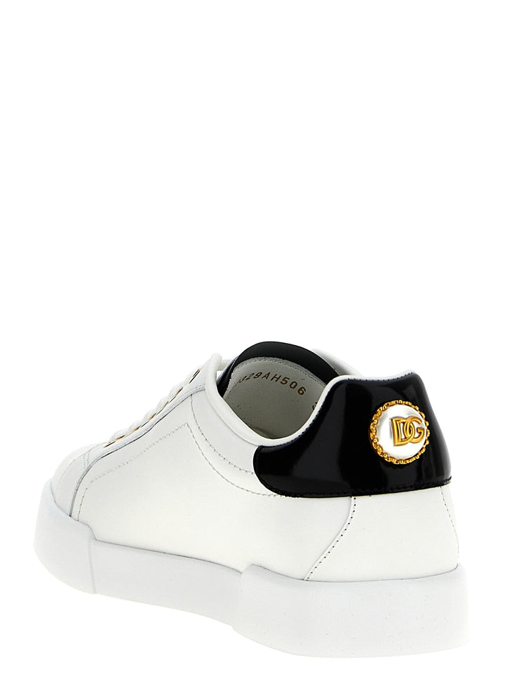 Women’s Dolce &amp; Gabbana Bicolor Calfskin Low Top Sneakers