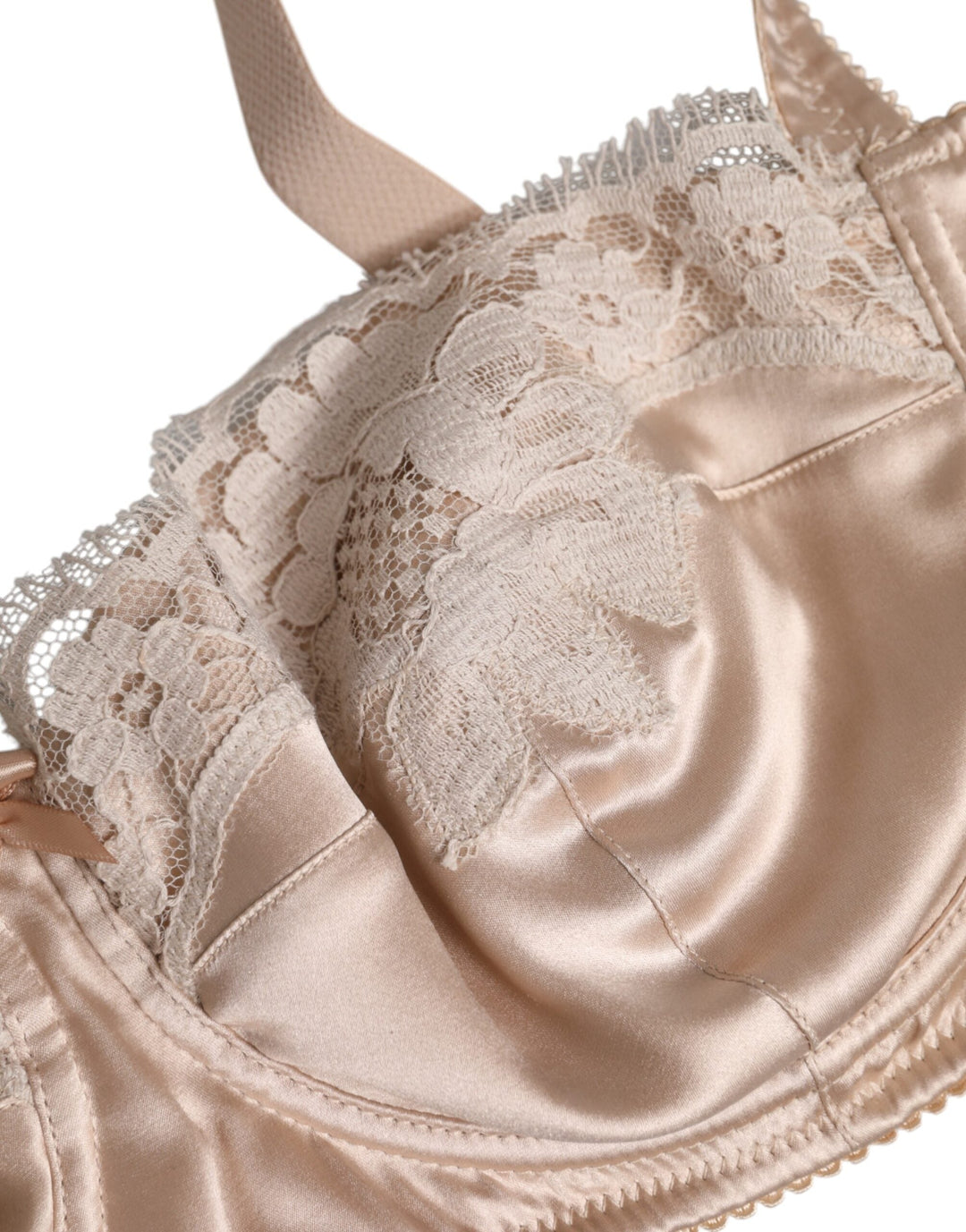 Women’s Dolce &amp; Gabbana Biege Silk Underwired Balconette Bra Underwear