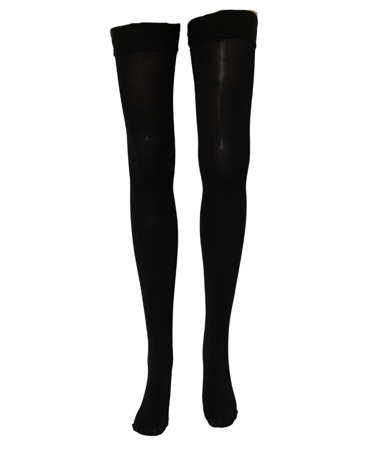 Women’s Dolce &amp; Gabbana Black 100% Nylon Thigh High Stockings Socks