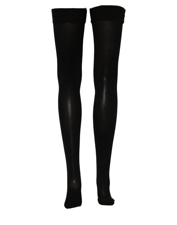 Women’s Dolce &amp; Gabbana Black 100% Nylon Thigh High Stockings Socks