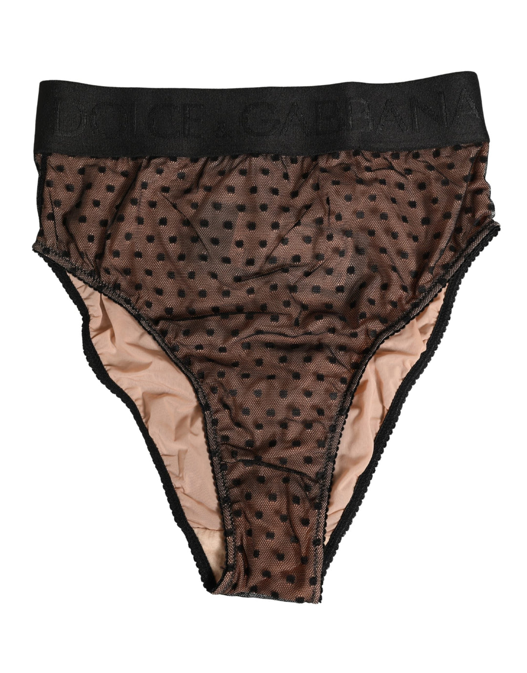 Women’s Dolce &amp; Gabbana Black Beige Polka Dot Butterfly Brief Underwear