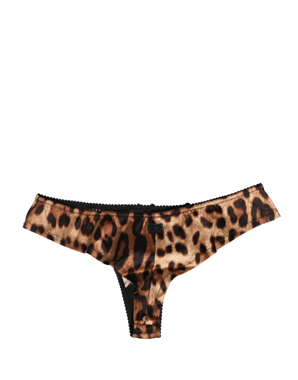 Women’s Dolce & Gabbana Black Brown Leopard Mid Waist Brief Panty Underwear