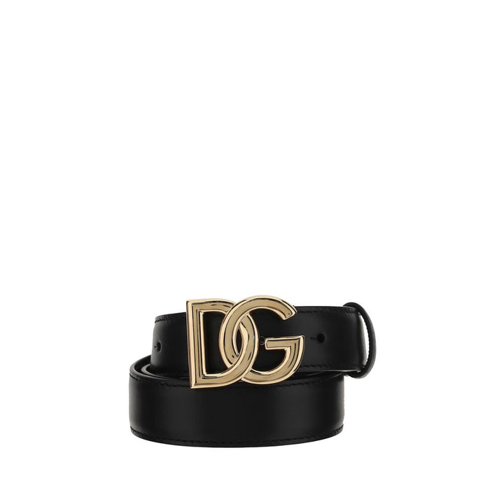 Women’s Dolce &amp; Gabbana Black Calf Leather Bos Taurus Regular Belt