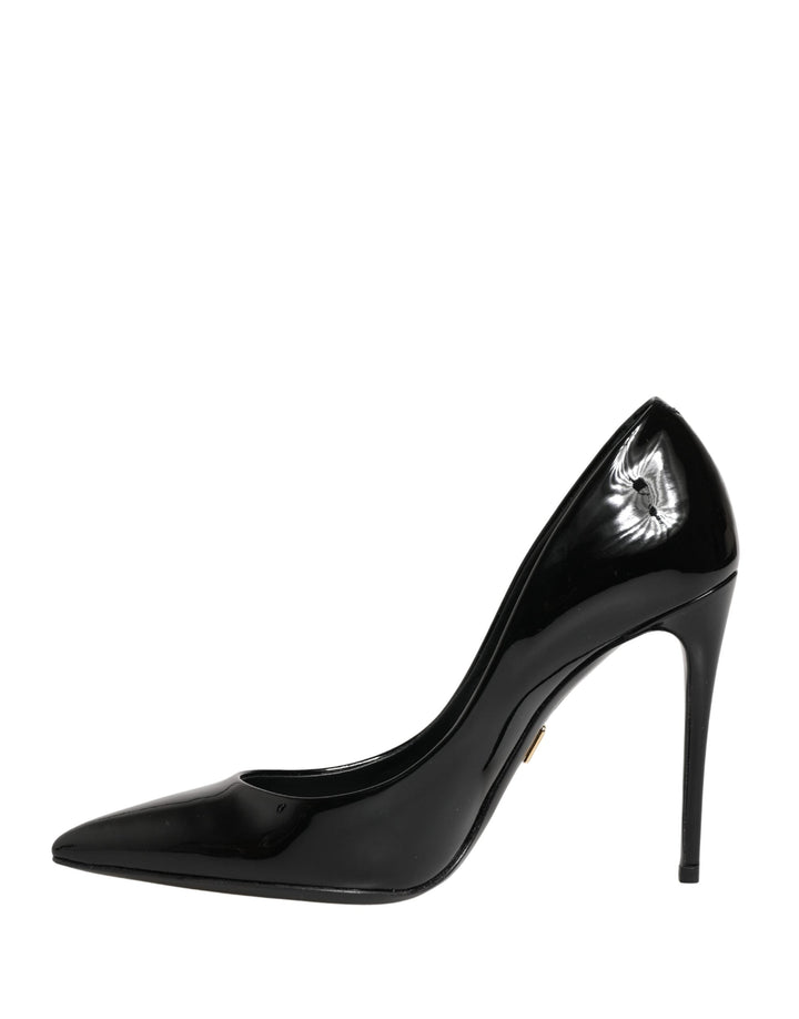 Women’s Dolce &amp; Gabbana Black Calf Leather Stiletto Heels Pumps Shoes