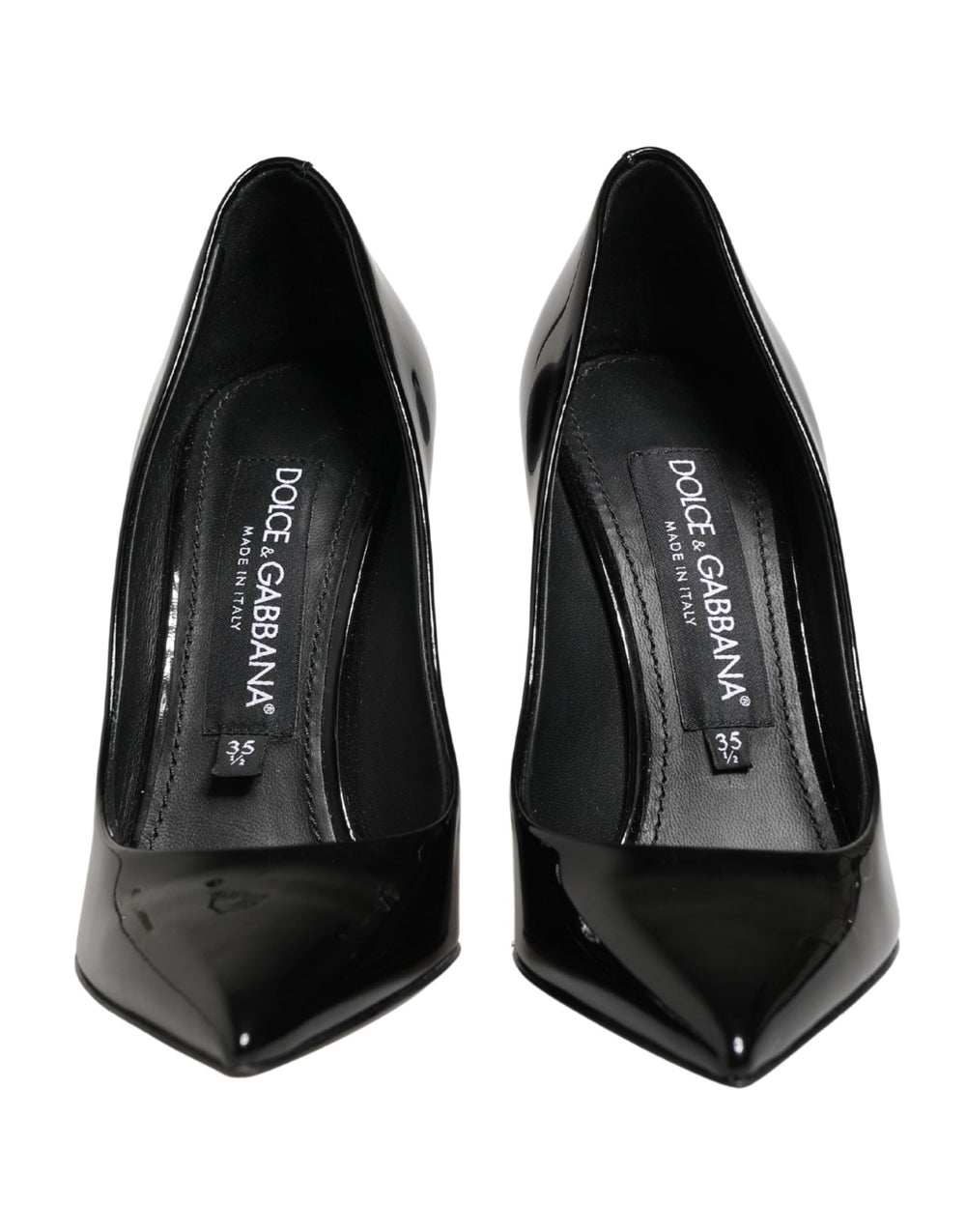 Women’s Dolce & Gabbana Black Calf Leather Stiletto Heels Pumps Shoes