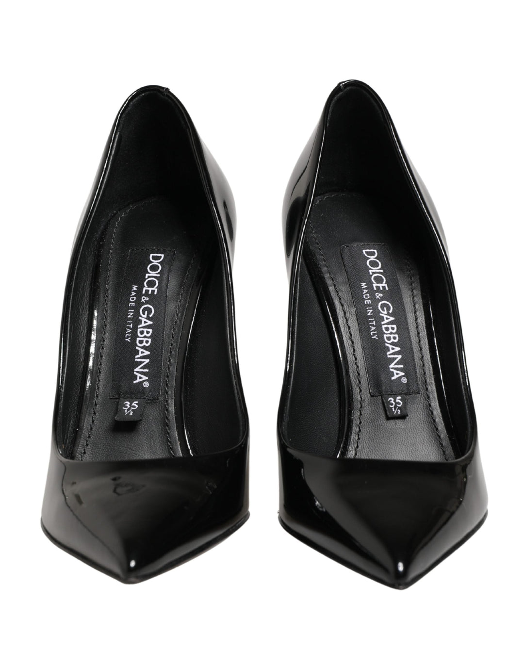 Women’s Dolce &amp; Gabbana Black Calf Leather Stiletto Heels Pumps Shoes