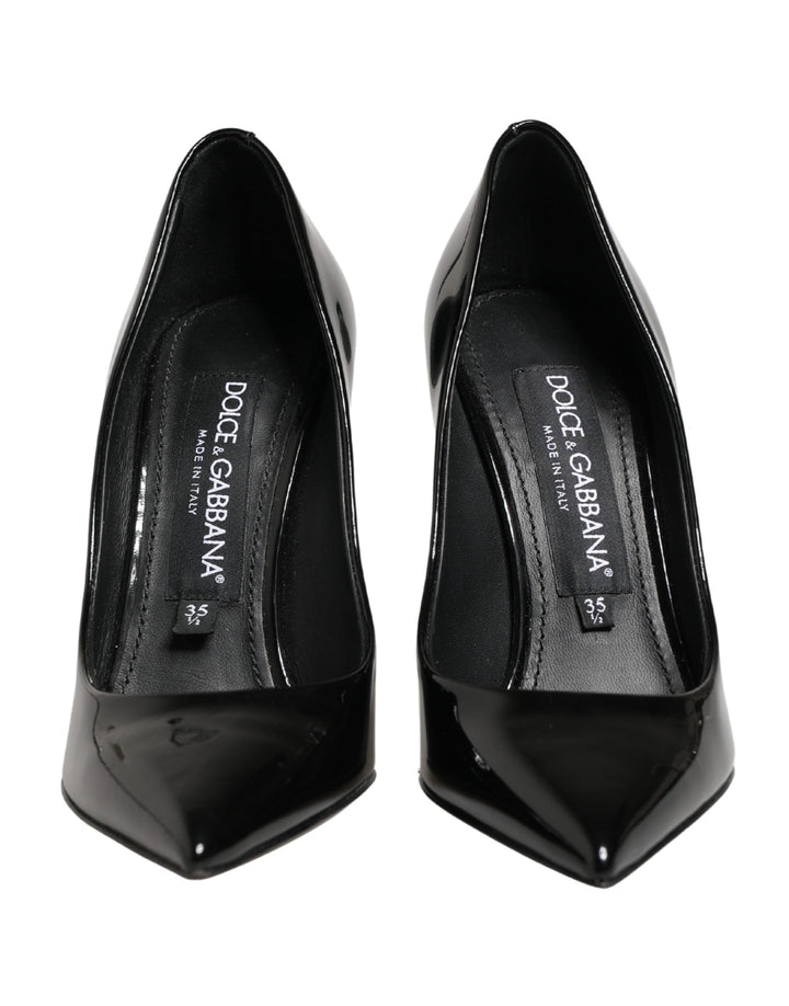 Women’s Dolce &amp; Gabbana Black Calf Leather Stiletto Heels Pumps Shoes