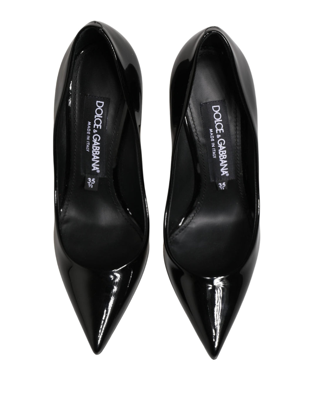 Women’s Dolce &amp; Gabbana Black Calf Leather Stiletto Heels Pumps Shoes
