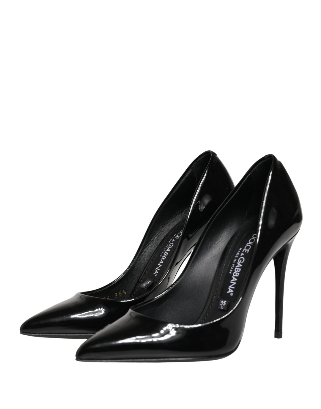 Women’s Dolce &amp; Gabbana Black Calf Leather Stiletto Heels Pumps Shoes