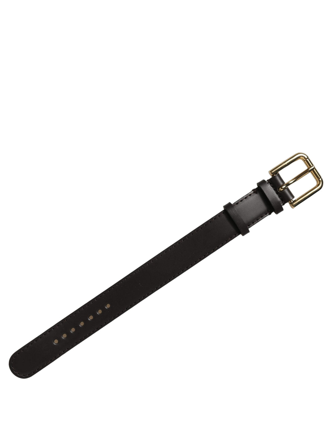 Women’s Dolce &amp; Gabbana Black Calfskin Leather Gold Buckle Belt Strap Bracelet