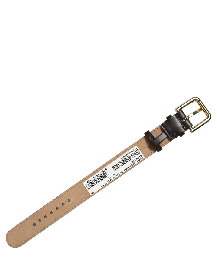 Women’s Dolce &amp; Gabbana Black Calfskin Leather Gold Buckle Belt Strap Bracelet