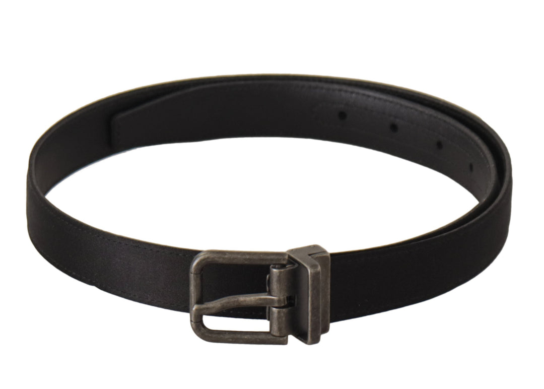 Women’s Dolce &amp; Gabbana Black Calfskin Leather Vintage Metal Buckle Belt