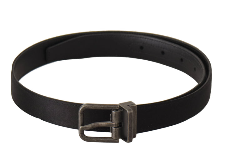 Women’s Dolce &amp; Gabbana Black Calfskin Leather Vintage Metal Buckle Belt