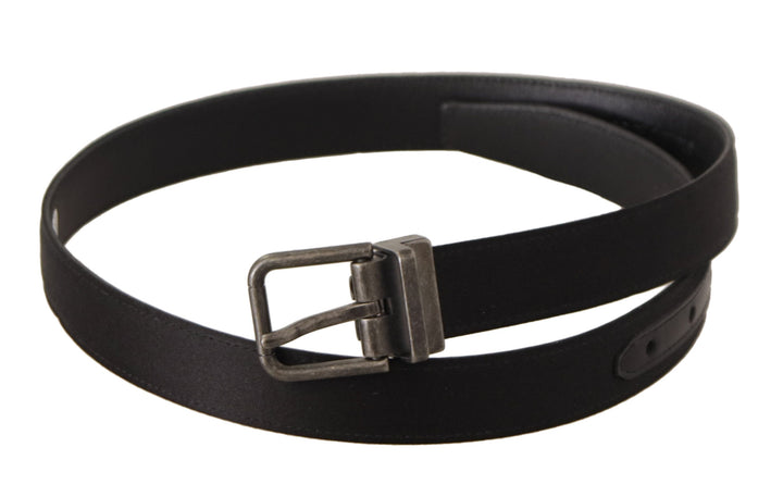 Women’s Dolce &amp; Gabbana Black Calfskin Leather Vintage Metal Buckle Belt