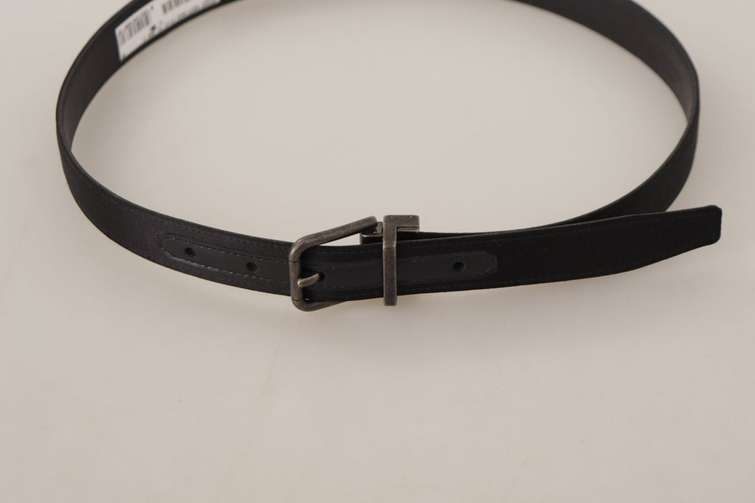 Women’s Dolce &amp; Gabbana Black Calfskin Leather Vintage Metal Buckle Belt