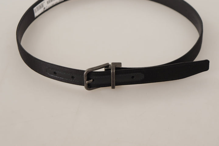 Women’s Dolce &amp; Gabbana Black Calfskin Leather Vintage Metal Buckle Belt