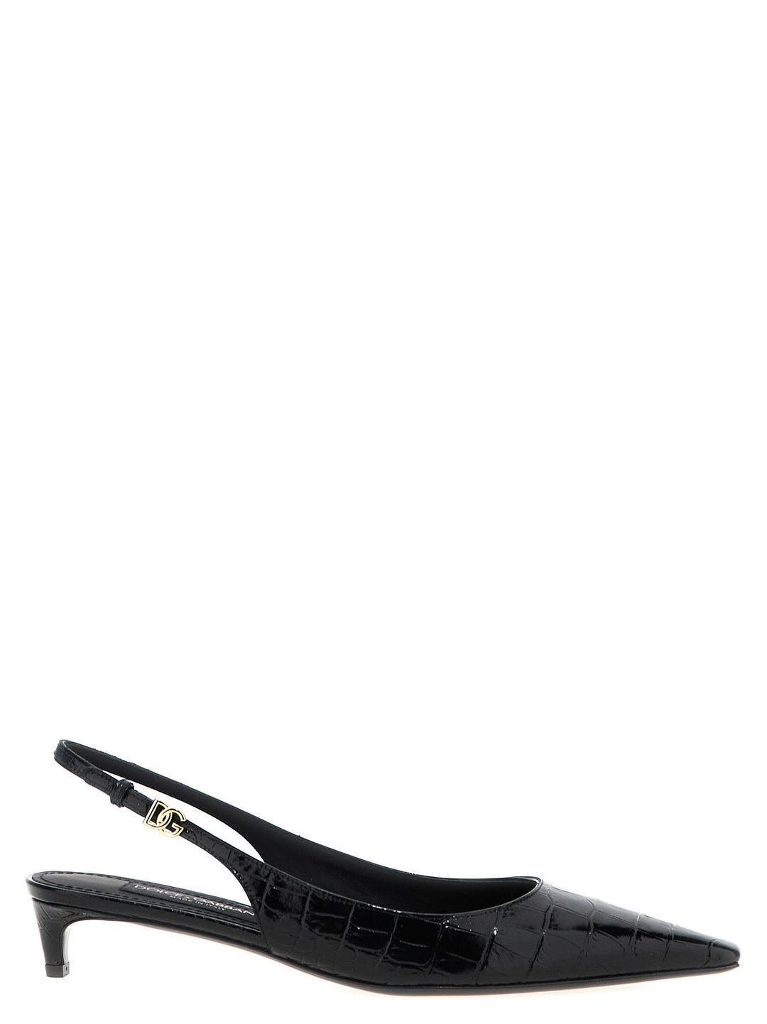 Women’s Dolce & Gabbana Black Calfskin Mid Heel Pumps