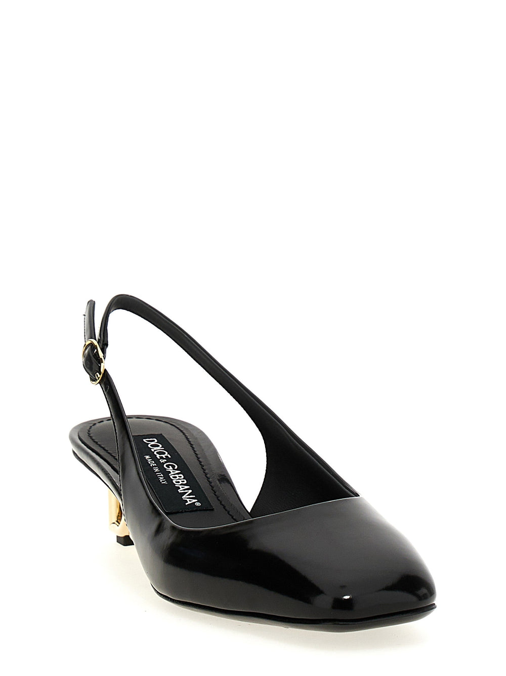 Women’s Dolce & Gabbana Black Calfskin Mid Heel Pumps