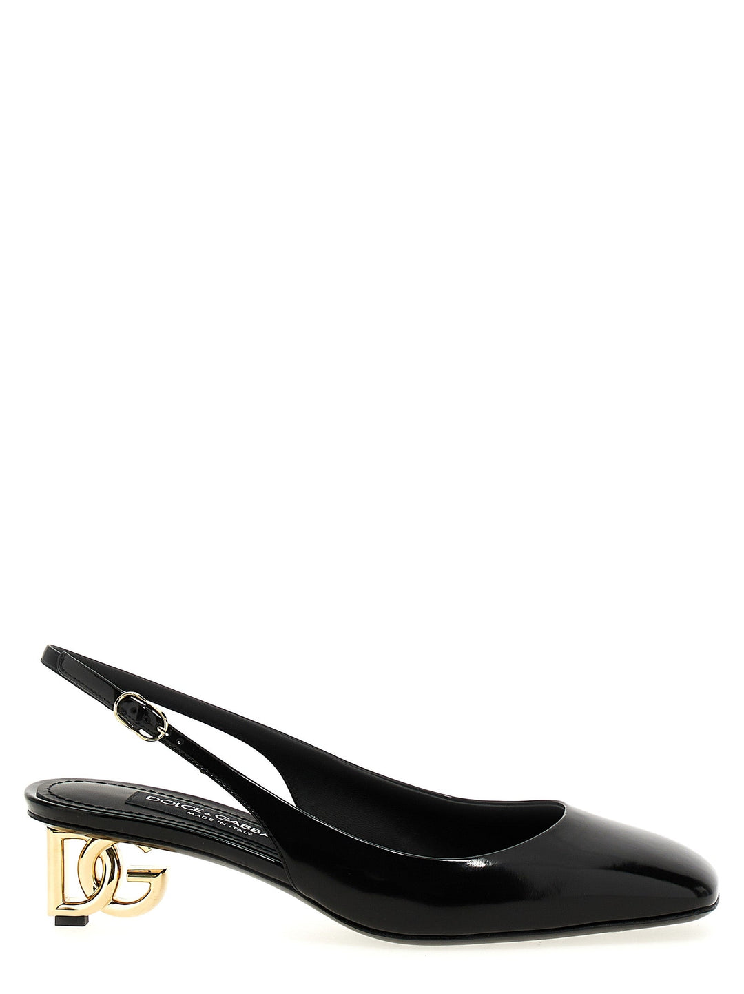 Women’s Dolce &amp; Gabbana Black Calfskin Mid Heel Pumps