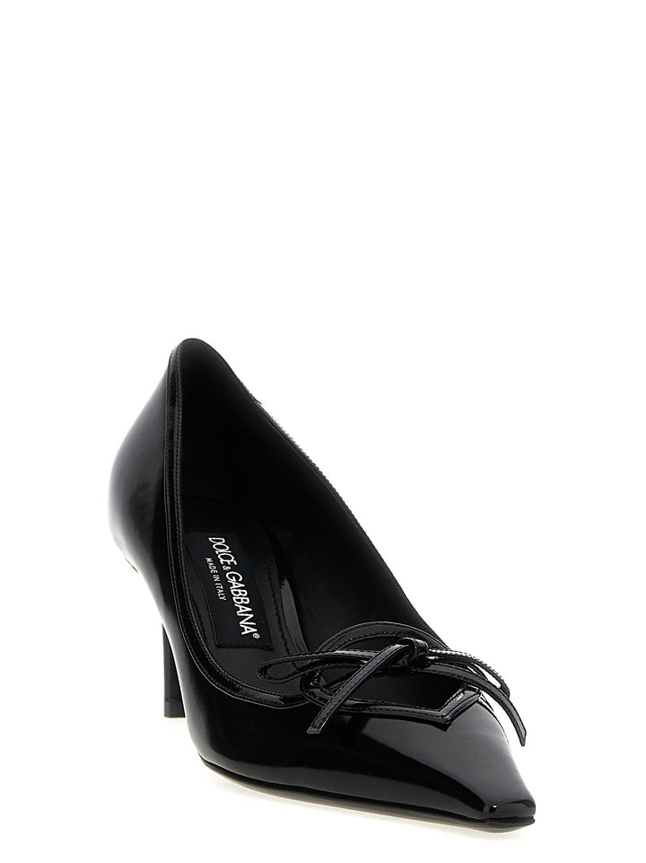 Women’s Dolce &amp; Gabbana Black Calfskin Mid Heel Pumps